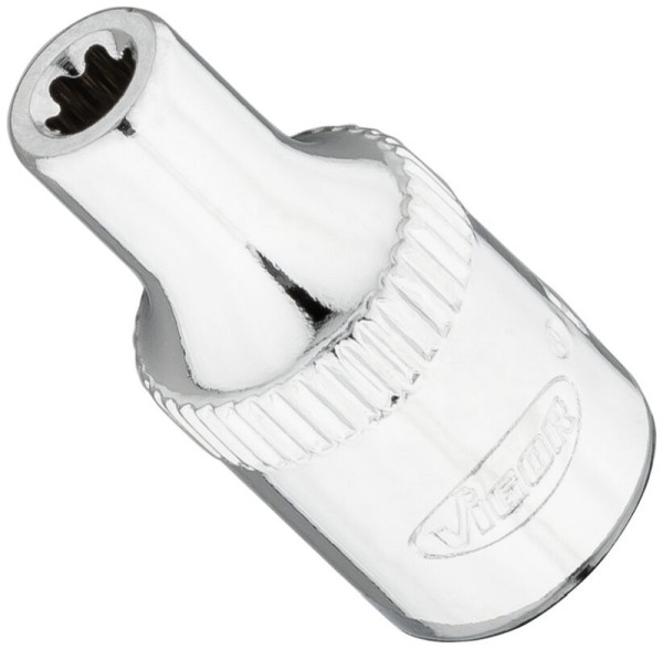 VIGOR T-Plus Steckschlüsseleinsatz, Vierkant 6,3 mm (1/4 Zoll), E+ Profil, E4+, V7920-EP4