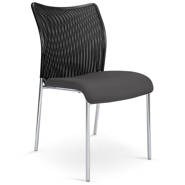 Deskin Besucherstuhl SONIO PRO, Gestell verchromt, Bezug Stoff AF grau, 359253