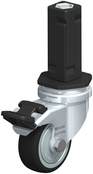 Blickle LRA-PATH 50K-FI-FK-EV03 Apparate-Lenkrolle mit Expander & Feststeller, Thermoplastisches Polyurethan, Grau, 848560
