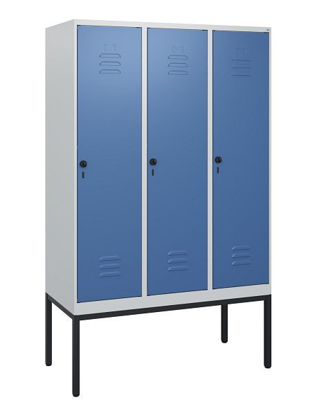 C+P Umkleidespind Classic PLUS, Gestell, 3 Abteile, 1950x1200x500mm, 7035/5023, Drehriegel, 0800305-32 S10005