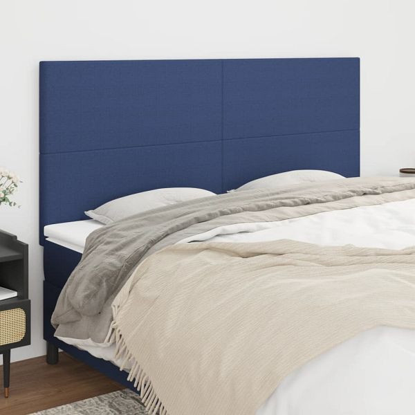 vidaXL Kopfteile 4 Stück Blau 90x5x78/88 cm Stoff, 3116072