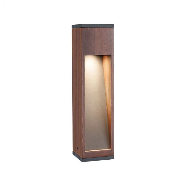 PAULMANN LED-Pollerleuchte 5W Trabia IP44 3000K 230lm 1LED Fassung braun Holz, 147720