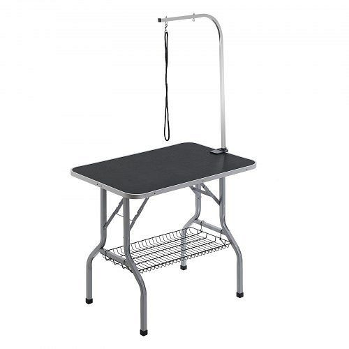 VEVOR Trimmtisch 985x615x1662mm Edelstahl 150kg Tragfähigkeit Hund Faltbar 914,4x609,6mm Desktop Ideal für Baden Trimmen Trocknen, ZDMRZ36INCH0NADPDV0