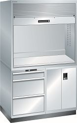 LISTA Qualitätsstation 2x36x36E (BxTxH) 1434x725x2100mm D / Schuko Farbe: Lichtgrau, 3 Schubladen, 17.827.020