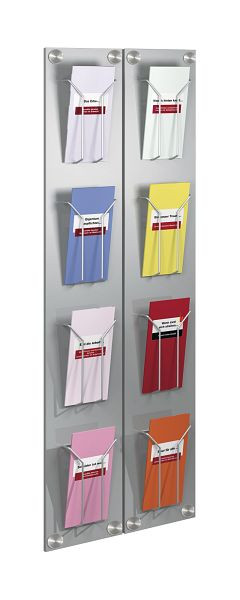 Kerkmann Wand-Prospekthalter artline, DIN lang, B 180 x T 65 x H 1020 mm, alusilber, 43619614