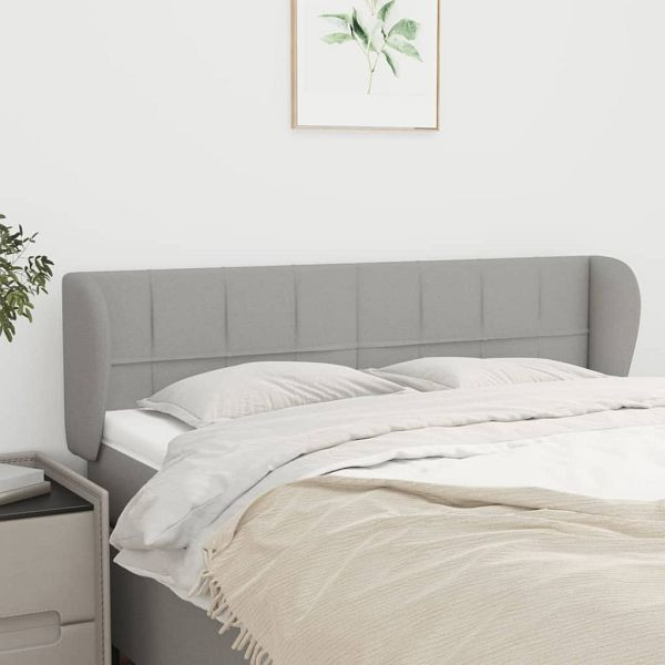 vidaXL Kopfteil mit Ohren Hellgrau 147x23x78/88 cm Stoff, 3117142