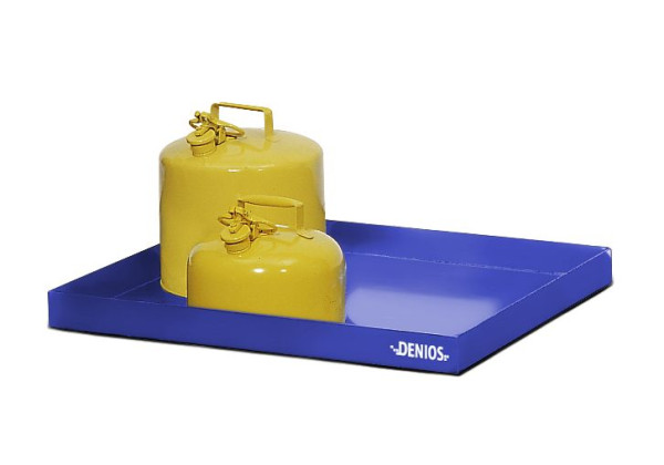 DENIOS Kleingebindewanne aus Stahl, 30 Liter Auffangvolumen, 987 x 600 x 75 mm, 328395