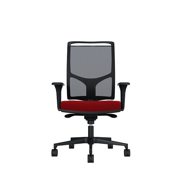 Bisley Bürodrehstuhl Zed, Schwarzes Kunststoff, Höhenverstellbare Armlehnen, Fußkreuz und Armlehnen aus Kunststoff, NE0236 weinrot, ZEDKSLSNE0236