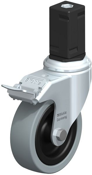 Blickle LKRA-VPA 101G-11-FI-EV17 Apparate-Lenkrolle mit Expander & Feststeller, Vollgummi, Grau, 848192