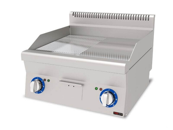 SGS Gastro Elektro Bratplatte Hardchrome, Glatt+Gerillt, 6 kW, Premium Serie 600, AEI660NDCR