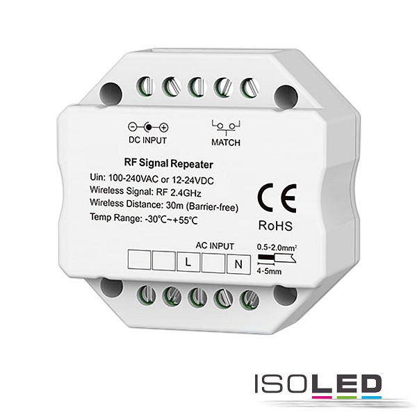 ISOLED Sys-Pro Mesh Signal Repeater, max. 30m, 12-24V DC / 100-240V AC, 114892