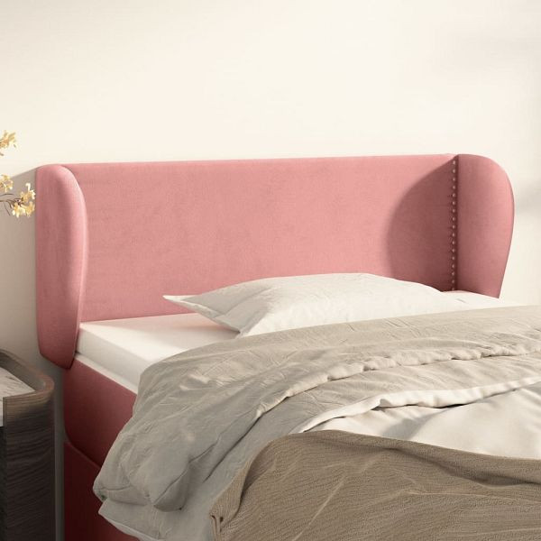 vidaXL Kopfteil mit Ohren Rosa 103x23x78/88 cm Samt, 3117051