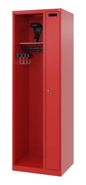 C+P Feuerwehrspind Evolo, Modell KOMBI, 2 Abteile, H1850xB600xT500 mm, Feuerrot, Helmhalter, 0494015-14 S10005