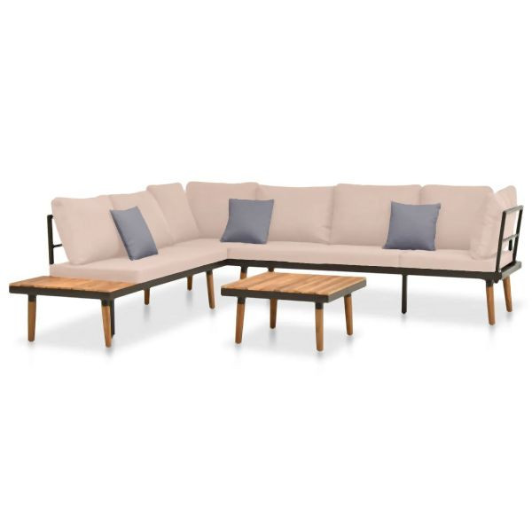 vidaXL 4-tlg. Garten-Lounge-Set mit Kissen Massivholz Akazie, 316641