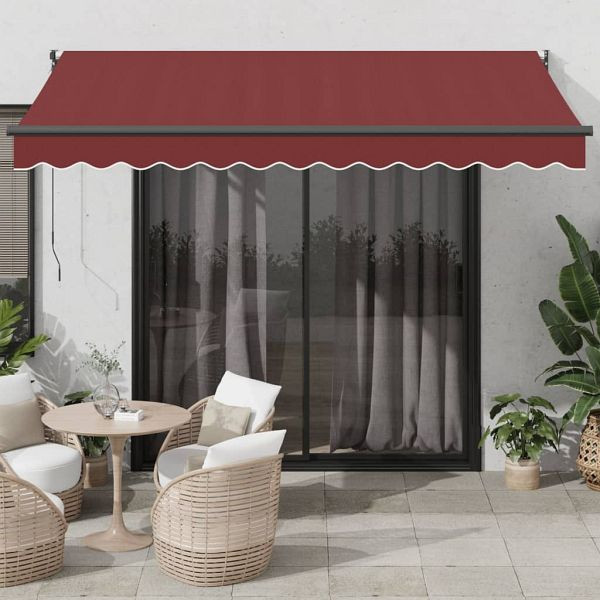 vidaXL Markise Manuell Weinrot 350x250 cm, 3215299, 8721012416031