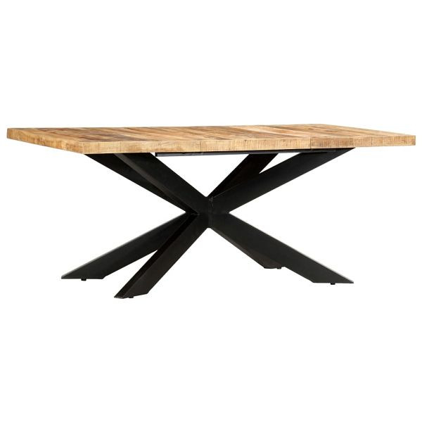 vidaXL Esstisch 180 x 90 x 76 cm Raues Mango-Massivholz, 285963