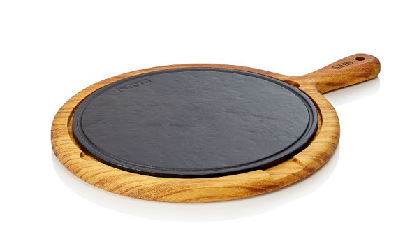 WAS Servierplatte Griff, emaillierter Gusseisenplatte, rund, 367503034