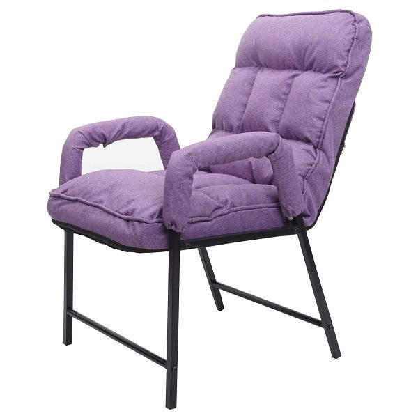 Mendler Esszimmerstuhl HWC-K40, Stuhl Polsterstuhl, 160kg belastbar Rückenlehne verstellbar Metall, Stoff/Textil lila-flieder, 92130