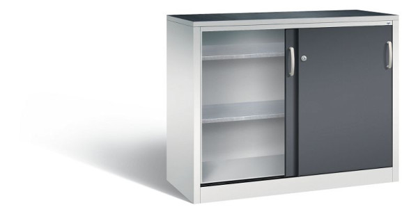 C+P Schiebetürenschrank Acurado, H1000xB1200xT500mm, Farbe: Lichtgrau / Schwarzgrau, 2056-092 S10005