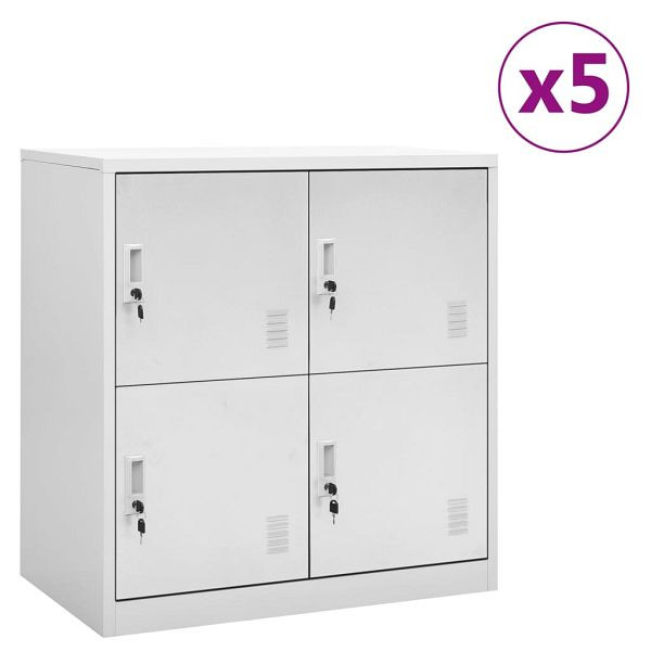 vidaXL Schließfachschränke 5 Stück Hellgrau 90x45x92,5 cm Stahl, 3095227