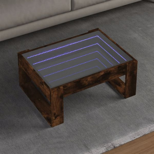 vidaXL Couchtisch mit Infinity-LED Räuchereiche 70x53x30 cm, 847634