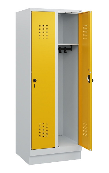 C+P Spind Evolo PLUS, Sockel, 2 Abteile, 1630x600x500mm, 7035/1004, Drehriegel, 0490205-20 S10000