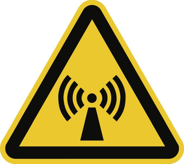 Moedel Warnung vor nicht ionisierender Strahlung ISO 7010, Folie, 50 mm Seitenlänge, VE: 6 Stück/Bogen, 98728