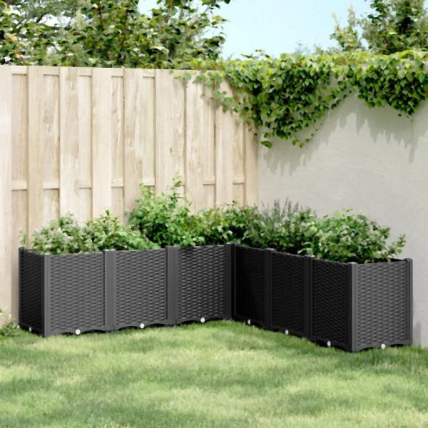 vidaXL Pflanzkübel Schwarz 160x160x53 cm PP, für Kletterpflanzen, 367868