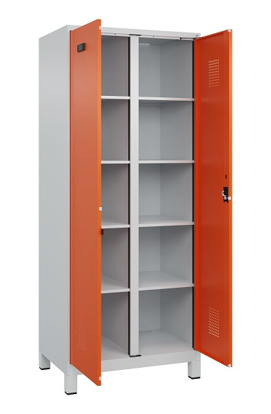 C+P Wäsche-Spind Evolo PLUS, mit Füßen, 2 Abteile, 1950x800x500mm, 7035/2004, Verschluss Zylinderschloss, 049012-22B S10029