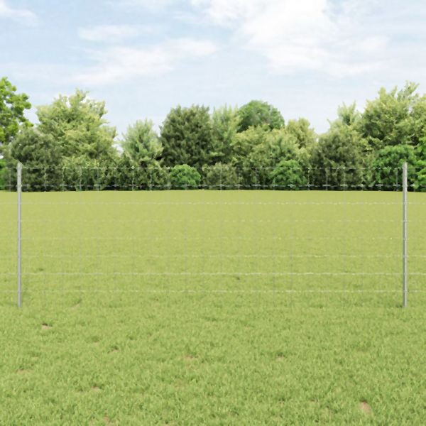 vidaXL Euro-Zaun-Set Set mit 2 Verzinkt Verzinkter Stahl 25 x 0.8 m, 3336203