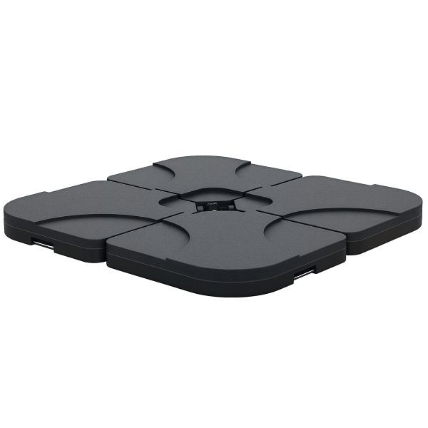 Outsunny Schirmfuß, Gewichte für Schirmständer, 4-teilig, befüllbar, HDPE, schwarz, 50 x 50 x 7,5 cm, 84D-021