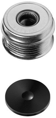 HELLA Generatorfreilauf, Gewindemaß: M16x1,5, Anzahl der Rillen: 5, mit Kappe, 9XU 358 038-081