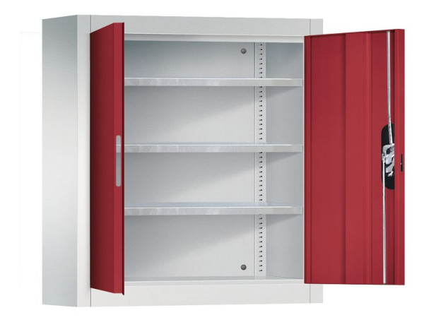 C+P Hängeschrank Serie 13, H830xB700xT300mm, Farbe: Lichtgrau / Rubinrot, Muldengriff, 134013-22 S10167