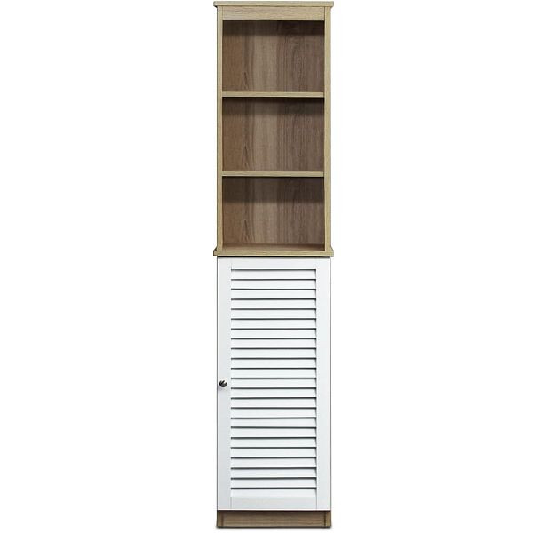 casaria Badezimmerhochschrank Braun/Weiß 170x34x26cm, 101548