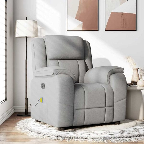 vidaXL Massagesessel Wolkengrau Stoff, 4015719, 8721158337252