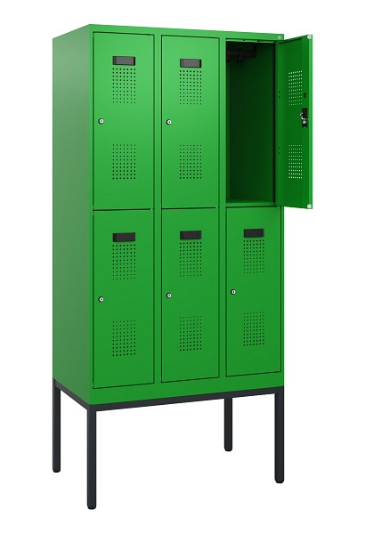 C+P Doppelstock-Spind Evolo PLUS, Gestell, 6 Fächer, 1950x900x500mm, 6037/6037, Zylinderschloss, 0493305-30 S10077