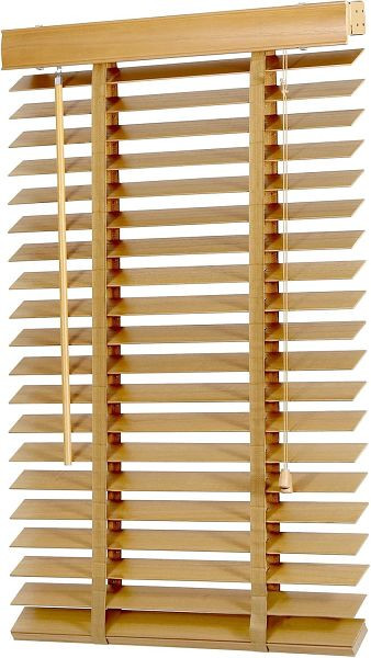 Sekey Jalousie 50 mm Holz, anpassbar 60 x 200 cm, Naturholzfarbe, BL-4118