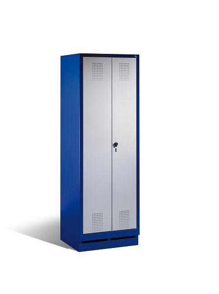 C+P Schwarz-Weiss-Spind Evolo, H1800xB610xT500mm, Farbe: Enzianblau / Lichtgrau, 48022-20 S10237