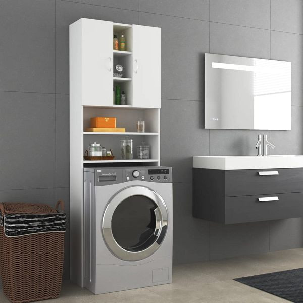 vidaXL Waschmaschinenschrank Weiß 64x25,5x190 cm, 808422