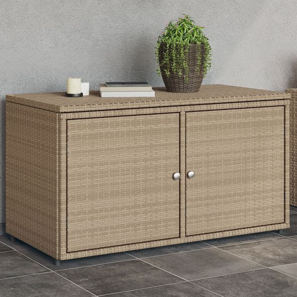vidaXL Gartenschrank Beige 110x55x60,5 cm Poly Rattan, 365570