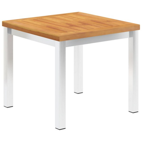 vidaXL Garten-Beistelltisch 45x45x38 cm Massivholz Akazie & Edelstahl, 46492