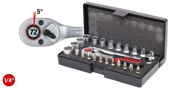 KS Tools 1/4" Steckschlüssel-Satz, 26-teilig, 917.0626, 4042146695524