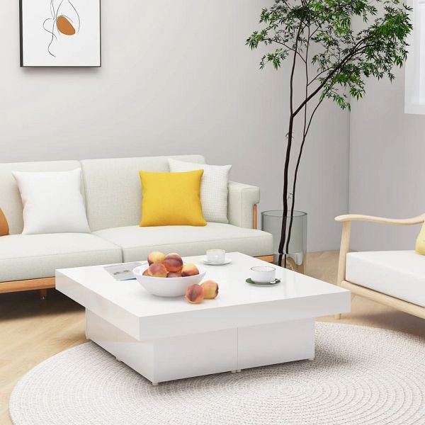 vidaXL Couchtisch Hochglanz-Weiß 90x90x28 cm Holzwerkstoff, 806918