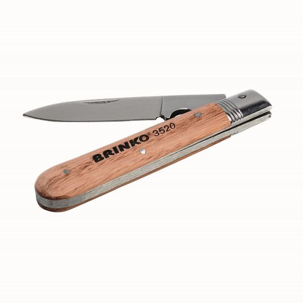 BRINKO Gussstahlklinge mit Schaber Holzschale, Kabelmesser, 3520
