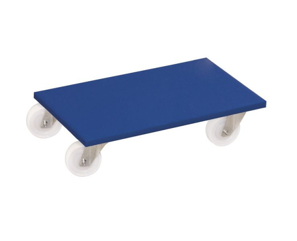 VARIOfit Möbelhund mit Kunststofflenkrollen, Außenmaße: 600 x 300 x 145 mm, Radsatz: 4 Stück 100 mm, Robuster Antirutschbelag blau, VE: 2 Stück, mh-951.013