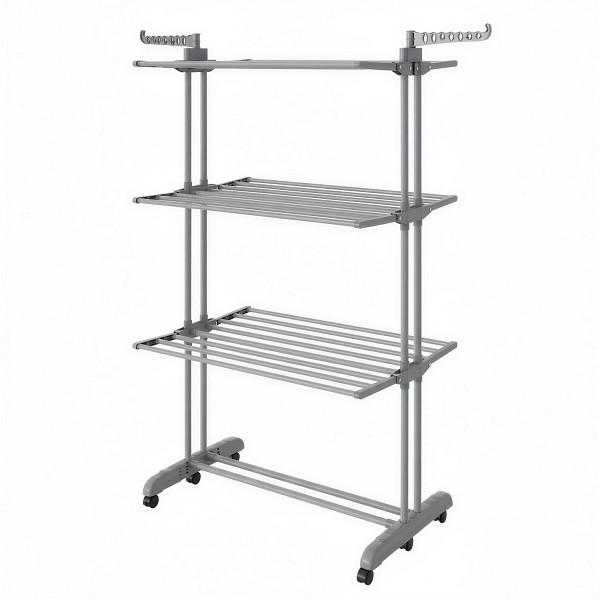 SONGMICS Wäsche-Trockenständer, Grau, 125,5x63,5x172,5 cm, LLR703G01