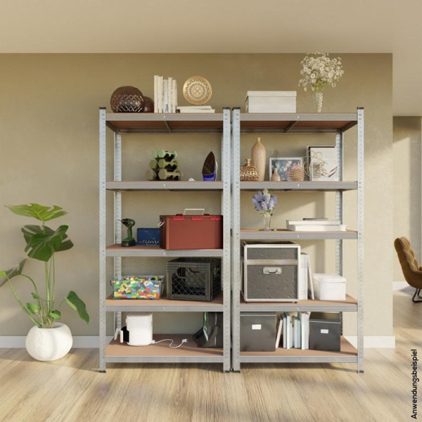 TroniTechnik Schwerlastregal, Kellerregal, Lagerregal, 40 x 90 x 180 cm, Regal mit Stahlgestell, bis 875 kg, 5 Ablagen, 5698