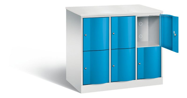 C+P XL-Schließfachschrank Resisto, H1077xB1148xT640mm, Farbe: Lichtgrau / Lichtblau, 8472-373 S10077