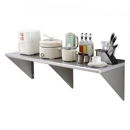 VEVOR Gewürzregal 1524 x 457 x 63 mm, Hängend mit Stützrahmen, Edelstahl 204 kg Belastbar, BGSCTTJD18601F77AV0