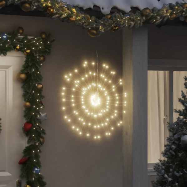 vidaXL Weihnachtsbeleuchtungen Feuerwerk 8 Stück 140 LEDs Warmweiß 17cm, 3190511